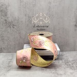 Embroidered Oysters Embellished with Faux Pearls 2.5" x 5 yds. d. stevens Ribbon